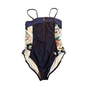 US polo women’s one piece, blue floral, swimsuit, size medium